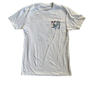 GOAT USA Valentine's Day White Tshirt Hearts Cupid Mens Small Like New